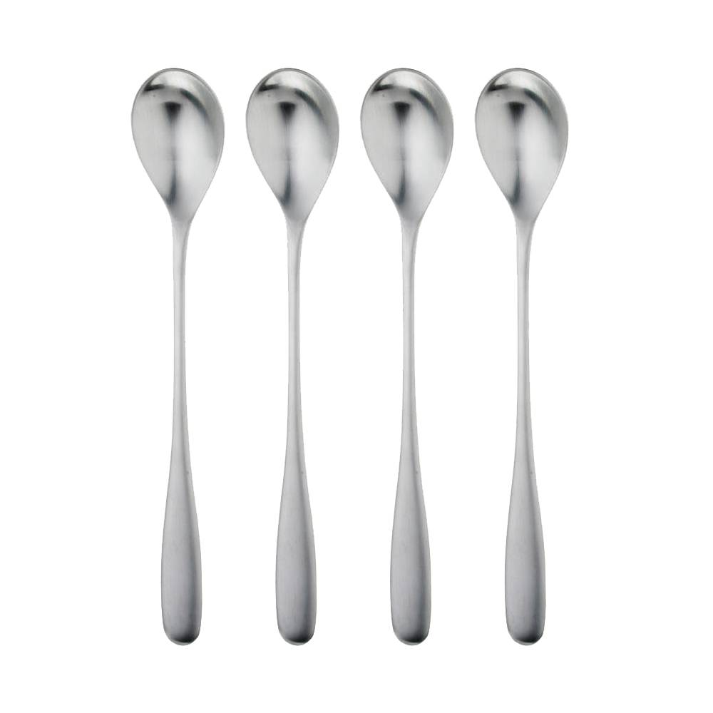 Набор чайных ложек с длинной ручкой, 4 штуки, матовая сталь 18/10 серия Stanton Satin  ROBERT WELCH