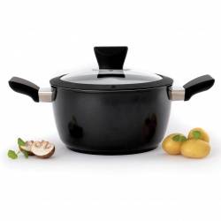 Кастрюля с крышкой 20см 3л Eclipse black and white