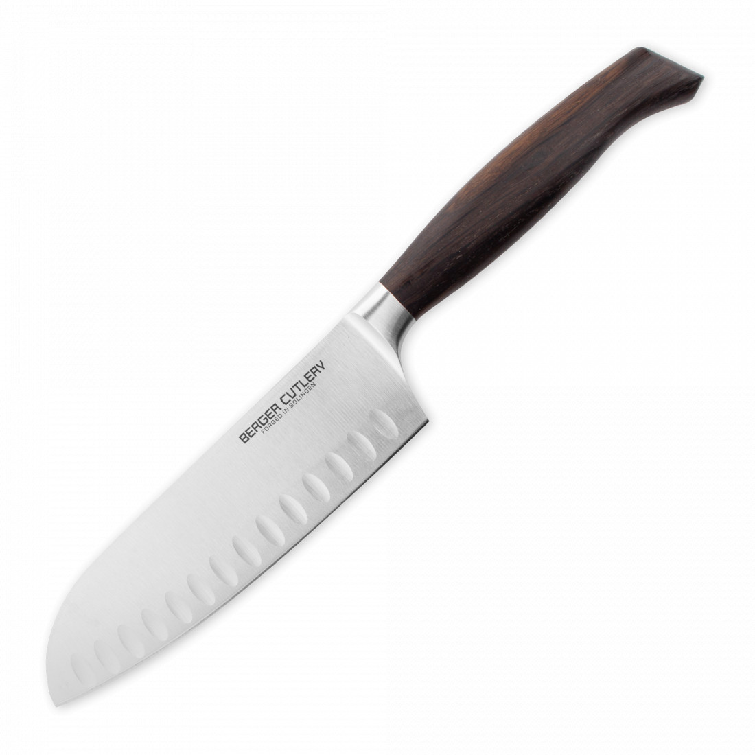 Нож Berger Cutlery поварской Сантоку 16 см, серия Ergo Line Smoked Oak