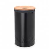 Бак для белья Brabantia с пробковой крышкой 60 л Черный матовый