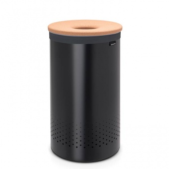 Бак для белья Brabantia с пробковой крышкой 60 л Черный матовый - фото в интернет-магазине Kupiwoll