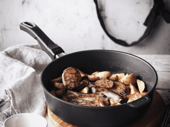 Сковорода Gastrolux индукционная высокая 26 см, высота бортика 7см  со съемной ручкой - фото в интернет-магазине Kupiwoll