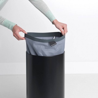 Бак для белья Brabantia с пробковой крышкой 35 л Черный матовый - фото в интернет-магазине Kupiwoll