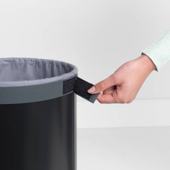 Бак для белья Brabantia с пробковой крышкой 35 л Черный матовый - фото в интернет-магазине Kupiwoll