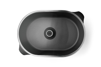 Гусятница WOLL с ситом и стеклянной крышкой h-13 см, 40*27 см, 11 л Titanium Nowo - фото в интернет-магазине Kupiwoll