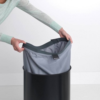 Бак для белья Brabantia с пробковой крышкой 60 л Черный матовый - фото в интернет-магазине Kupiwoll