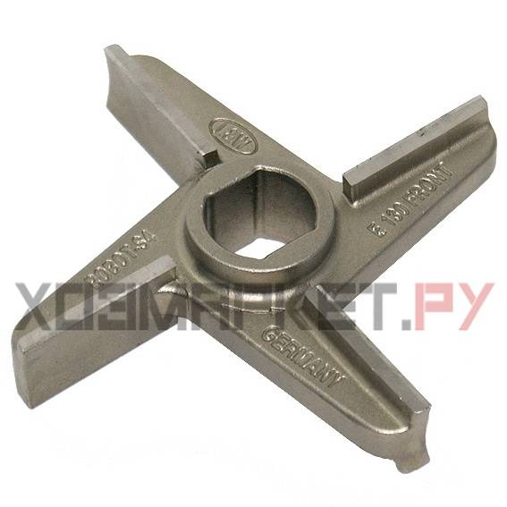 Нож #52 для промышленной мясорубки KOLBE системы UNGER (под решетку (D-130/32mm, квадрат 24X20mm) Германия