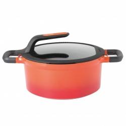 Кастрюля с крышкой 24см 4,7л Gem red