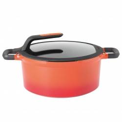 Кастрюля с крышкой 28см 7,3л Gem red