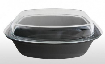 Жаровня для гурмана глубокая, со стеклянной крышкой GIGANT Newline Induction 33х21 см, BAF - фото в интернет-магазине Kupiwoll
