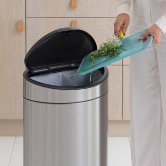 Мусорный бак Touch Bin New (40 л), Стальной матовый - фото в интернет-магазине Kupiwoll
