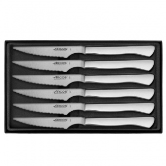 Набор столовых ножей для стейка 6 шт рукоять нержавеющая  серия Steak Knives  ARCOS - фото в интернет-магазине Kupiwoll