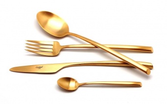Набор столовых приборов 72 предмета матовый MEZZO GOLD, CUTIPOL - фото в интернет-магазине Kupiwoll