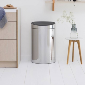 Мусорный бак Touch Bin New (40 л), Стальной полированный - фото в интернет-магазине Kupiwoll