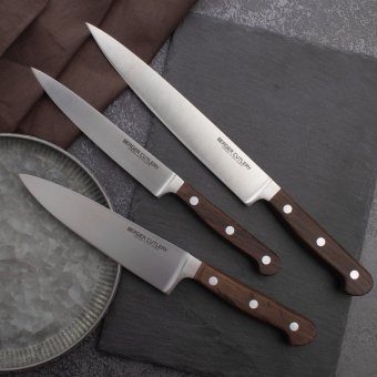 Нож Berger Cutlery поварской «Шеф» 16 см, серия Classic Smoked Oak - фото в интернет-магазине Kupiwoll