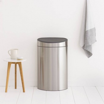 Мусорный бак Touch Bin New (40 л), Стальной матовый - фото в интернет-магазине Kupiwoll