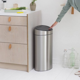 Мусорный бак Touch Bin New (40 л), Стальной матовый - фото в интернет-магазине Kupiwoll