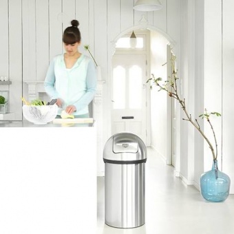Мусорный бак Push Bin (60 л), Стальной матовый - фото в интернет-магазине Kupiwoll