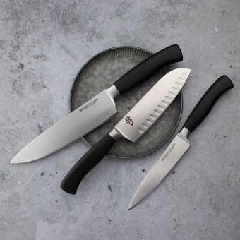 Нож Berger Cutlery поварской Сантоку 16 см, серия Ergo Line Pro - фото в интернет-магазине Kupiwoll