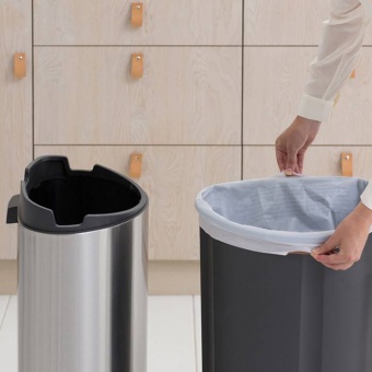 Мусорный бак Touch Bin New (40 л), Стальной матовый - фото в интернет-магазине Kupiwoll