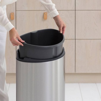 Мусорный бак Touch Bin New (40 л), Стальной матовый - фото в интернет-магазине Kupiwoll