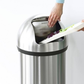 Мусорный бак Push Bin (60 л), Стальной матовый - фото в интернет-магазине Kupiwoll