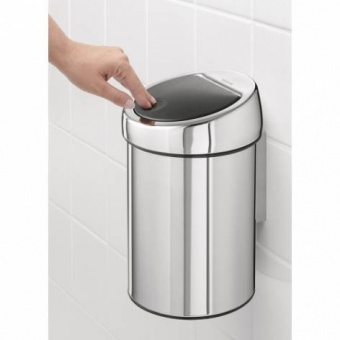 Мусорный бак Touch Bin (3л), Полированная сталь, BRABANTIA - фото в интернет-магазине Kupiwoll