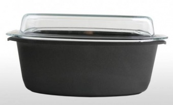 Жаровня для гурмана глубокая, со стеклянной крышкой GIGANT Newline Induction 33х21 см, BAF - фото в интернет-магазине Kupiwoll