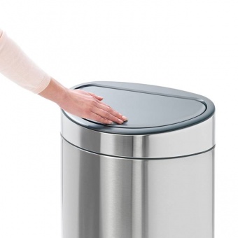 Мусорный бак Touch Bin New (40 л), Стальной матовый - фото в интернет-магазине Kupiwoll