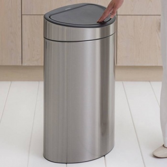 Мусорный бак Touch Bin New (40 л), Стальной матовый - фото в интернет-магазине Kupiwoll