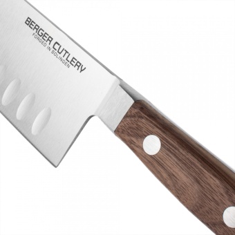 Нож Berger Cutlery поварской Сантоку, 18  см, серия Classic Walnut - фото в интернет-магазине Kupiwoll
